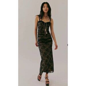 Hansen Campari Women's Lace Maxi Dress Size Large Removable Straps‎